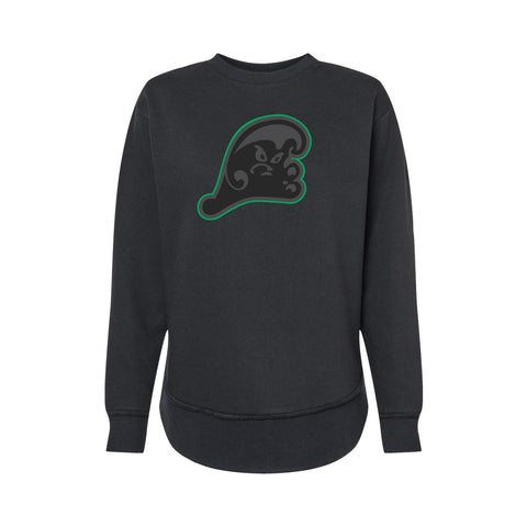 Green Wave Blackout - Women's Fleece Crewneck Sweatshirt  -- Adult